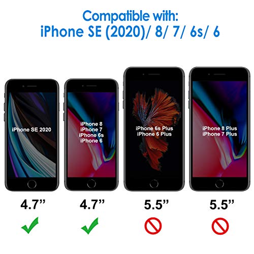 JETech Protector de Pantalla Compatible con iPhone SE 2020, iPhone 8, iPhone 7, iPhone 6s, iPhone 6, Cristal Vidrio Templado, 3 Unidades