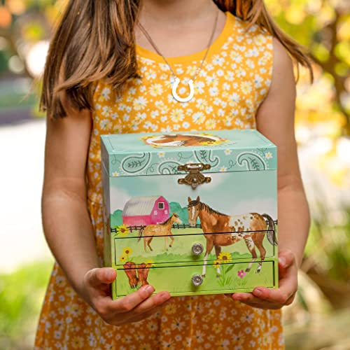 Jewelkeeper - Caja Musical Jewelkeeper de caballo y juego de joyas de niñitas - 3 regalos de caballo para niñas