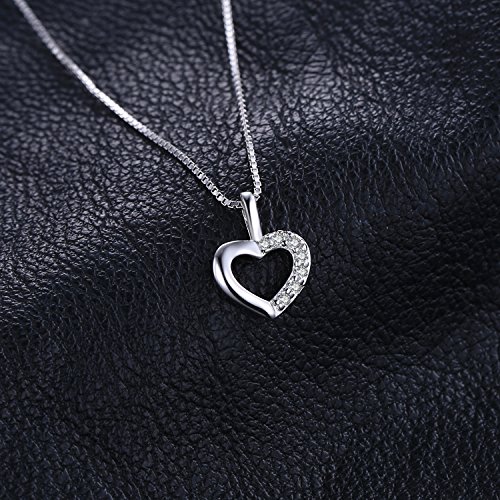 JewelryPalace Colgante Circonita en forma de Corazón Collar Plata de ley 925 cadena de caja 43cm