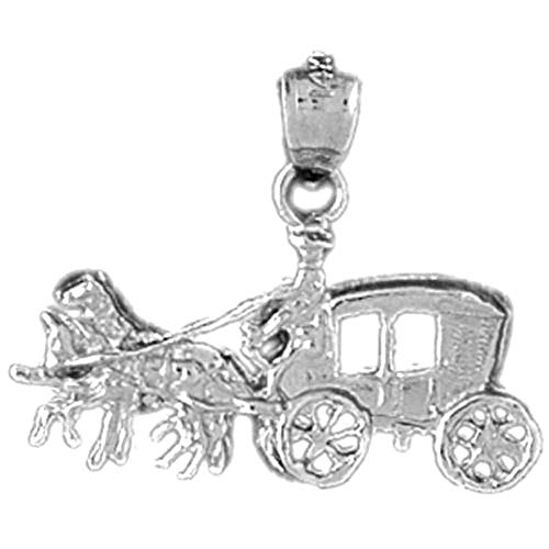 Jewels Obsession Colgante de plata de ley 925 con diseño de caballo y carro, 20 mm