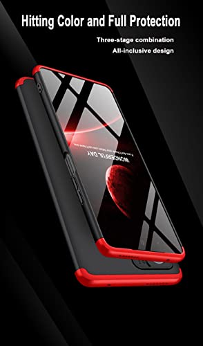 JIAFEI Funda para Xiaomi Mi 11T 5G/11T Pro 5G, [Tacto Sedoso Mate] Delgado Duro PC Silicona Anti-Caída Antigolpes Case Cover, Negro/Rojo
