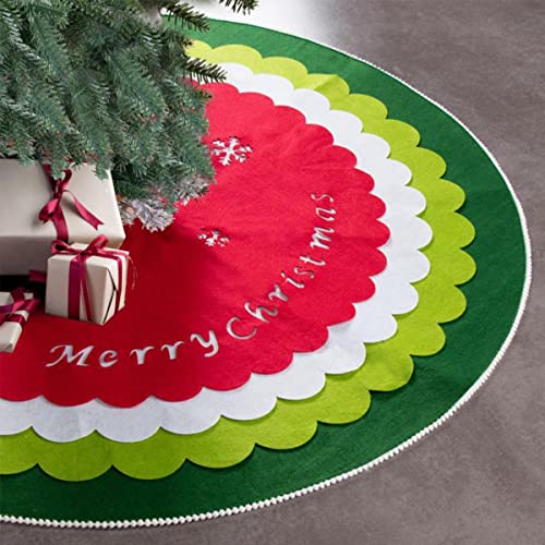 JIUHE 4 unids Árbol de Navidad Falda Falda Navidad Adorno Falda de árbol con patrón de Alfabeto Inglés Patrón de Navidad Decoraciones for el hogar Navidad (Color : 4th Floor)