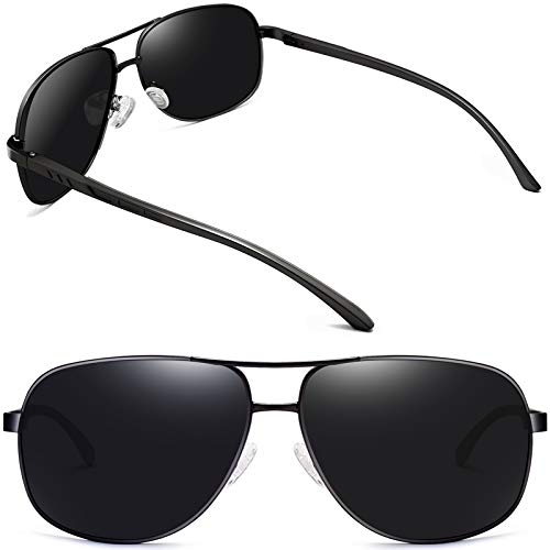 Joopin Gafas de Sol Hombre Polarizadas Aviador UV400 Protección Clásicas Cuadradas Retro para Conducir y Deportes al Aire Libre Negras