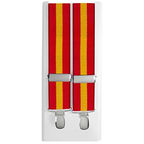 JOSVIL Tirantes Bandera España Elásticos de Hombre. Tirantes Bandera de España elegantes y cómodos.
