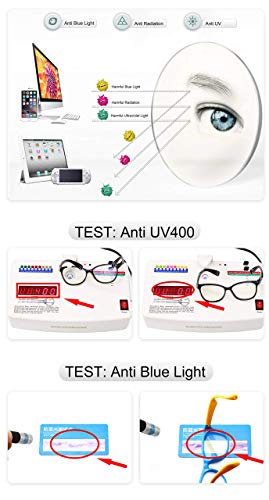 JoXiGo - Gafas de ordenador, filtro de luz azul, retro, redondas, de metal, marco antirreflejos, antiradiación, para PC, tablet, TV y videojuegos con funda Rosa Oro M