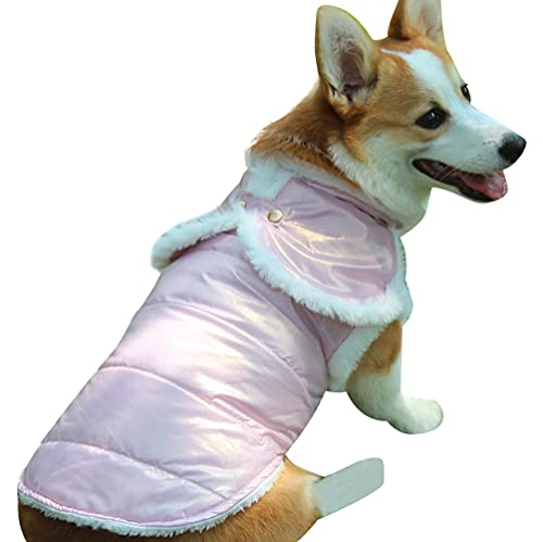 JoyDaog Chal perro abrigo para perros pequeños forro polar cálido cachorro chaquetas para invierno rosa XS