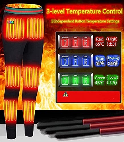 joyvio Pantalones con calefacción de Invierno para Mujeres 8 Zonas de calefacción, Mallas largas, Mallas Deportivas, Polainas de Lana con calefacción USB, Capa Base (Color : Black, Size : M)