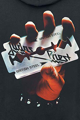 Judas Priest British Steel Anniversary 2020 Hombre Sudadera con Capucha Negro XXL