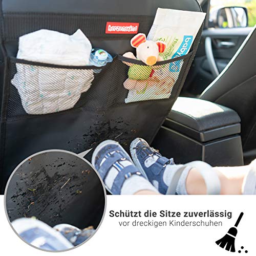 Juego de 2 protectores de espalda - Protege los asientos de coche de la suciedad y el daño de los zapatos de los niños. Ideal para conducir con niños.