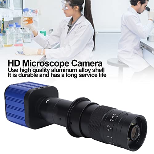 Juego de Cámara de Microscopio de Video Industrial 4k 180x Kit de Cámara Industrial de Montaje en C Cámara de Microscopio de Video de Alta Definición para Reparar Lupa de Monedas para(EU)