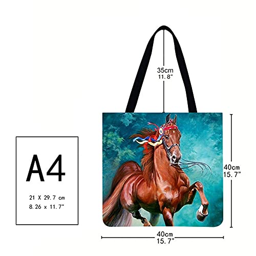 Jumpauto - Bolso de compras con estampado de caballos (40 x 40 cm)