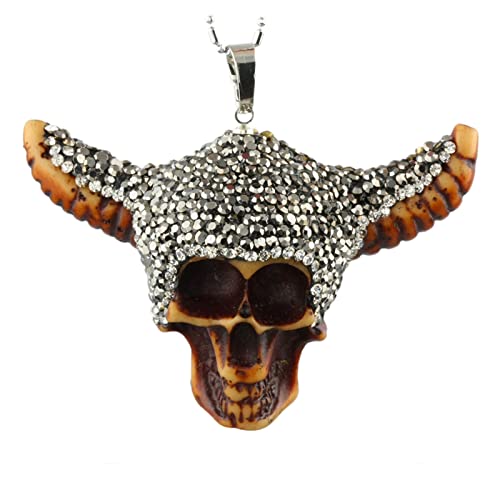 JUSTWEIXING Colgante Punk Caballo de Moda Hip Pop Retro Bull Head Cabeza Colgante Collar for Mujeres Hombres Accesorios Partido Punk Femme (Metal Color : The Cow Devil)