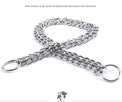JYHY - Collar para Perro de Lujo, con Cadena en Forma de P y Cadena de Metal de Hierro y Doble Fila, para Entrenar a los Perros pequeños, medianos y Grandes