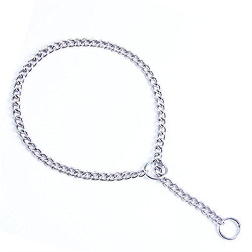 JYHY erros Collares de adiestramiento/Collar Consistent para Perro Collar de Acero Cadena de Metal/Collar Adiestramiento Perro(4.0mm*60cm) Plata