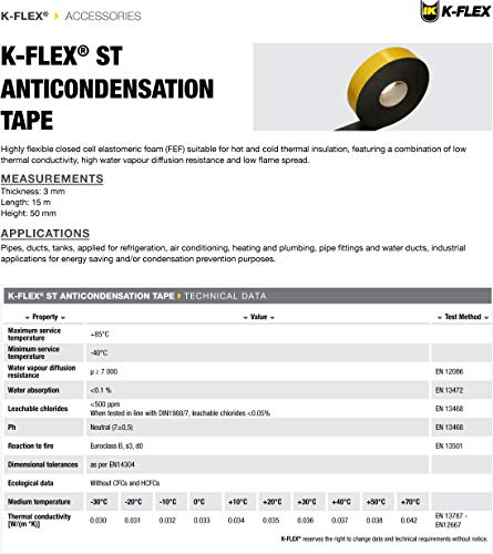K-Flex ST Cinta Adhesiva de Caucho 3 mm x 50 mm x 15 m