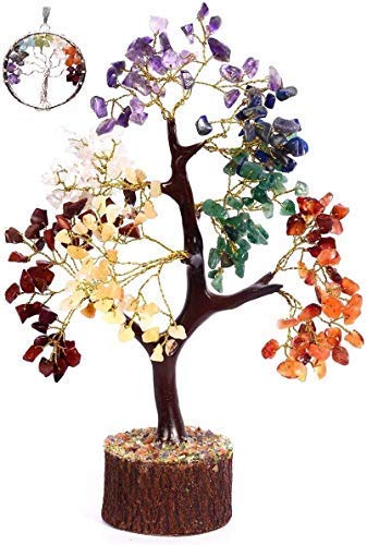 KACHVI Árbol de Cristal de Siete Chakras Árbol de los bonsais Figuras decoración de la Oficina en casa Ornamnets para la Sala de Estar Regalos de Cristal del árbol de la Vida