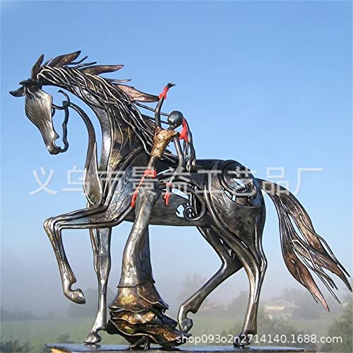 kaixinyg Caballo Metal Estatua Beso Horse Sculpture, Estatua Moderna Antiguo Metal Art Gift, Correr Caballo Tablero de Hierro Arte
