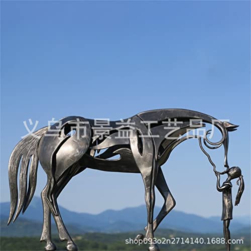 kaixinyg Caballo Metal Estatua Beso Horse Sculpture, Estatua Moderna Antiguo Metal Art Gift, Correr Caballo Tablero de Hierro Arte