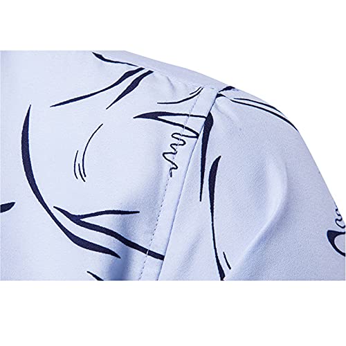 KAIXLIONLY Camisa para hombre de corte ajustado, para negocios, ocio, con botones, de manga larga, informal, con estampado, cuello Kent