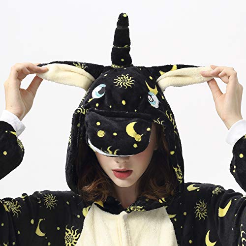 Katara- Pijama (10+ Modelos) Disfraz Animales Cosplay Adultos, Color Unicornio Estrellas Negras, Talla 165-175cm (1744)