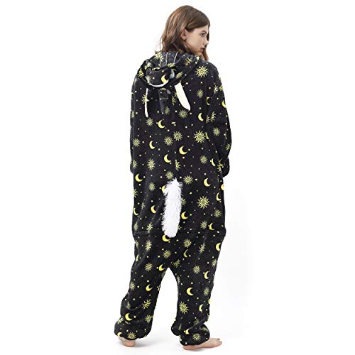 Katara- Pijama (10+ Modelos) Disfraz Animales Cosplay Adultos, Color Unicornio Estrellas Negras, Talla 165-175cm (1744)