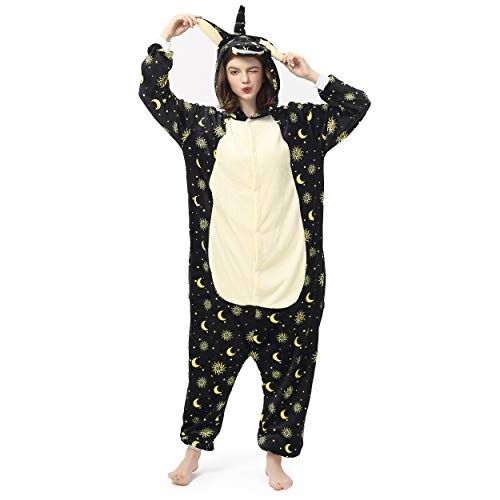 Katara- Pijama (10+ Modelos) Disfraz Animales Cosplay Adultos, Color Unicornio Estrellas Negras, Talla 165-175cm (1744)