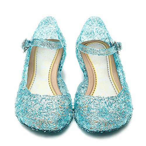 Katara- Zapatos con Cuña Disfraz Princesa Elsa Frozen Niña, Color azul, EU 26 (Tamaño del fabricante: 28) (ES10)