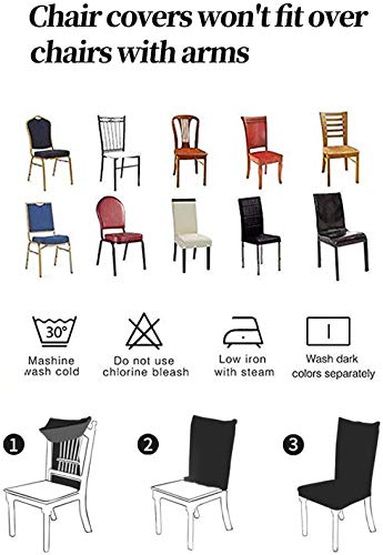 KELUINA Tela de impresión Estiramiento XL Fundas para sillas de comedor, 2/4/6 piezas Funda elástica para silla grande para Decoración de fiesta de banquete de boda (Gris-01,4 Pack)