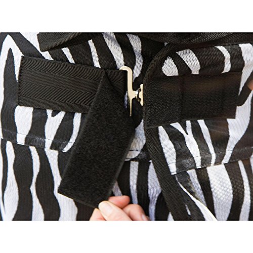 Kerbl RugBe Zebra - Manta antimoscas para Caballo con Cuello (145 cm)