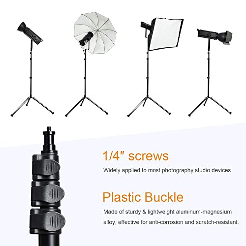 K&F Concept Soporte para iluminación, 2 Pack Tripode de Luz para Fotografía, Soporte iluminacion Fotografia Plegable 200cm y 180° Ajustable y Aluminio Ligero