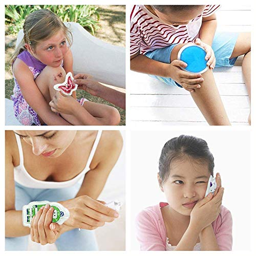 Kids Ice Cold Compress Pack for Kids Reusable - for Injuries, Instant First Aid, Bumps, Bruises, Fever Cooling, Breast, Puff Eyes, Toothaches and More - 10 Packs