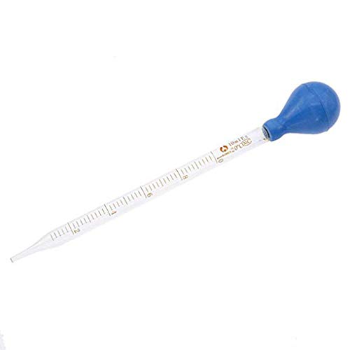 Kineca Escala de Cristal de 10 ML Línea cuentagotas de la pipeta cuentagotas de caída del Laboratorio Pipeta de Goma Azul Pipetas Cabeza