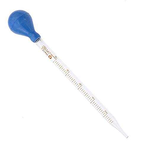 Kineca Escala de Cristal de 10 ML Línea cuentagotas de la pipeta cuentagotas de caída del Laboratorio Pipeta de Goma Azul Pipetas Cabeza