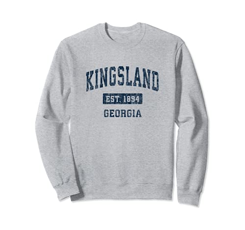 Kingsland Georgia GA Vintage Sports Design Azul marino Sudadera