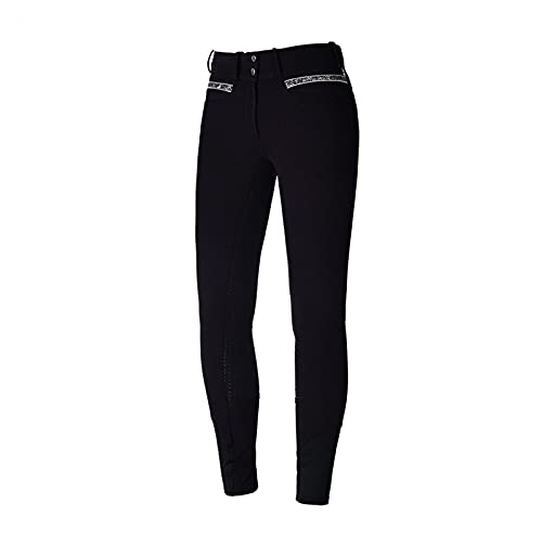 Kingsland Kailey HW/21 - Pantalones de equitación para mujer, color negro con brillantes plateados