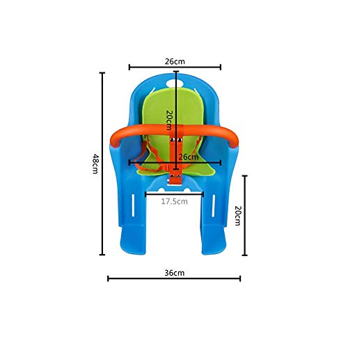 KIRA Asiento De Bicicleta para Niños Sillín De Seguridad para Niños Cojin Antideslizante Cinturón De Seguridad Diseño Transpirable Apto para Bicicletas, Vehículos Eléctricos De Pedales