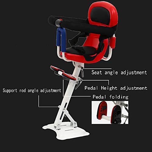 KIRA Asiento para La Bicicleta Delantero Sillín De Seguridad para Niños Respirable Pedal Plegable Valla De Seguridad Cinturón De Seguridad Adecuado para Vehículos Eléctricos De Pedales