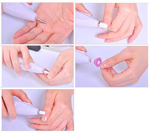 Kit de Manicura Eléctrico,Kapmore Torno para uñas 5 en 1 Limas para Uñas Manicura Eléctrica Manillares de Uñas