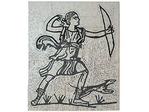 Kit de mosaico romano Diana Cazadora. 5000 teselas cúbicas de 5mm. + herramientas. Tamaño terminado: 40x34 cm