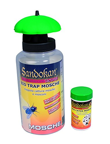 Kit Trampa Ecológica para la eliminación de moscas y tábanos con botella de 3 recargas de alimento atractivo para moscas
