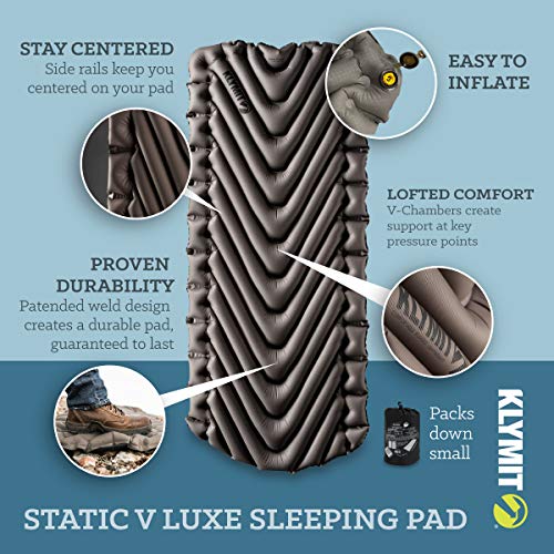 Klymit Colchoneta de Dormir Unisex Static V Luxe Gris, Talla única