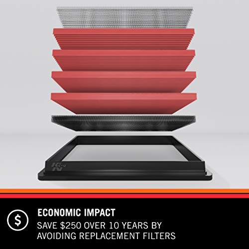 K&N 33-3073 - Filtro de aire del motor: alto rendimiento, lavable, filtro de repuesto, más potencia, 2015-2019 (E-Pace, Discovery Sport, Range Rover Evoque)