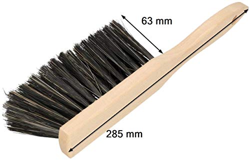 KOTARBAU® Kit de barrido de 2 piezas cepillo y recogedor de barrido recogedor manual galvanizado recogedor de barrido cepillo de limpieza acero madera
