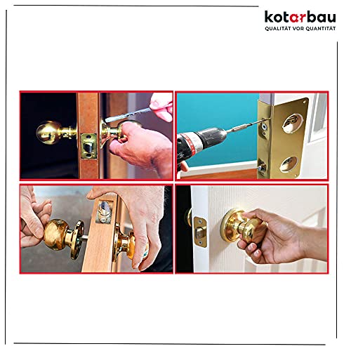 KOTARBAU® Pomo para puerta giratorio, color marrón, con tornillos de montaje, de acero lacado, pomo de bola, pomo giratorio, herraje de protección