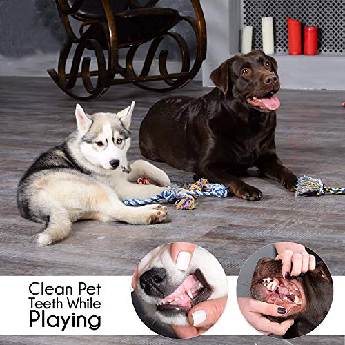 Ksnnrsng Cuerda de Juguete para Masticar para Perros Juguetes para morder para Cachorros Cuerdas de algodón Lavables Juguetes para Perros pequeños a medianos Juguetes (4 Pack)
