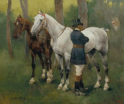 Kunstdruck Awaiting The Return Josep Cusachs 02709 - Sillín para caballo con espuelas B