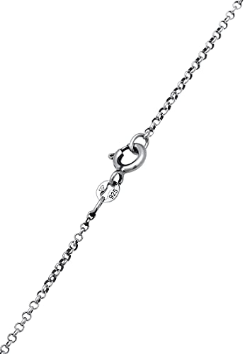 Kuzzoi Collar para hombre con colgante de rayo (20 mm) en plata de ley 925, cadena con símbolo geométrico de rayo para hombre, cadena de plata 925 oxidada con colgante, longitud de 55 cm