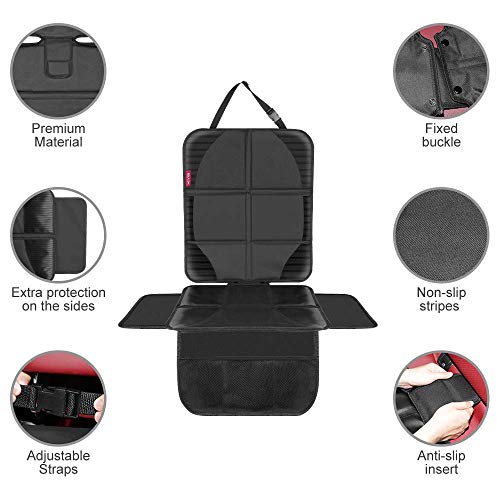 KYG 2 in 1 Protector para Asiento del Coche con Organizador Bolsillos Fundas Impermeable y Antideslizante para Sillas de Coche Protege el Cuero desde Arañazos Suciedad y Líquidos