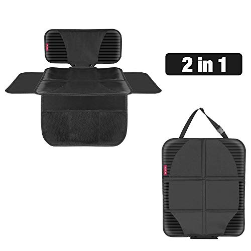 KYG 2 in 1 Protector para Asiento del Coche con Organizador Bolsillos Fundas Impermeable y Antideslizante para Sillas de Coche Protege el Cuero desde Arañazos Suciedad y Líquidos