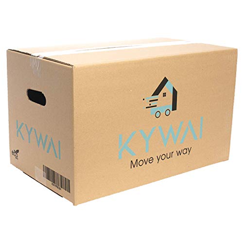 KYWAI. Pack 10 Cajas Carton Mudanza y Almacenaje 500x300x300. Grandes con asas. Caja carton reforzado. Fabricadas España.
